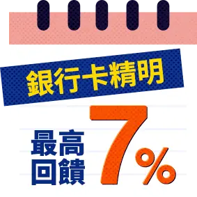 卡精明銀行最高7%回饋